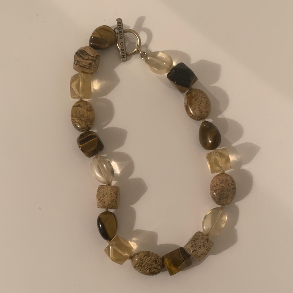 Sigrid Olsen Brown and Gold Stone Necklace